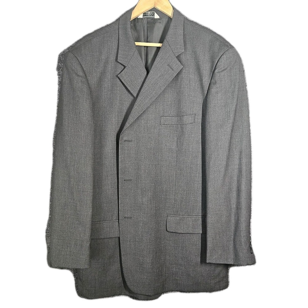 Versini Blazer Suit Jacket, 50L, 100% Wool, Dark Gray, 3 Button Notch Formal